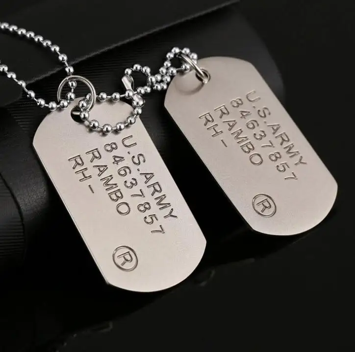 eshoppee Name Age Sex Dog tag us Army Locket Pendant Necklace Chain for Men  and Women - Eshoppee