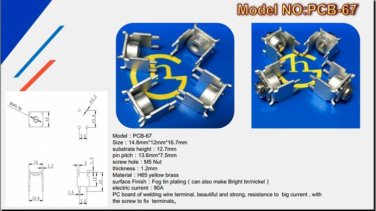 PCB-67 M5 Tin Plated Terminal - Reliable and Customizable