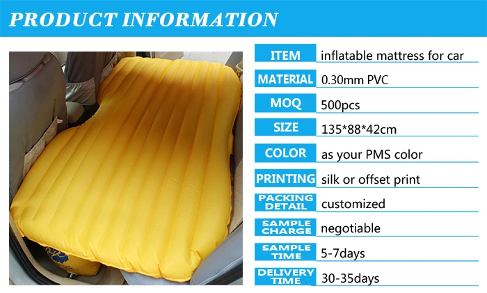 Pvc Inflatable Car Sex Airbed Durable Plastic Comfort Portable Blow Up Car Backseat Extender Air 