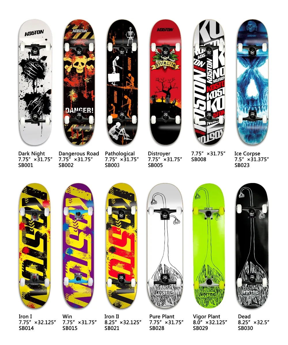 Pro Grade Completed Skateboard With 7ply Canadian Maple Deck,Heavy Duty