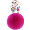 Bag charms Accessory Crown Cartoon Animal Ball Puppy Fur Pompom ball keychain, rhinestone fox plush stuffed fur keychain