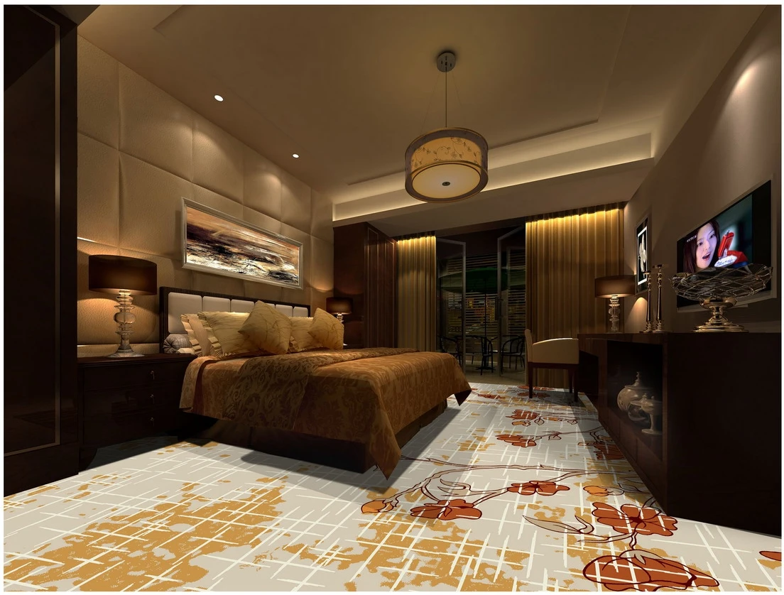 100%Nylon Printed Hotel Room Carpet Luxury Modern Hotel Room Carpet