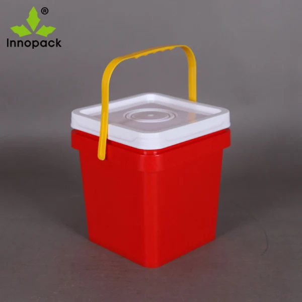 4 Liter Square Plastic Bucket With Lid And Handle Pp Material Wholesale