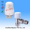 White angles towel radiator valves 15mm central heating tap fixed head thermostatic