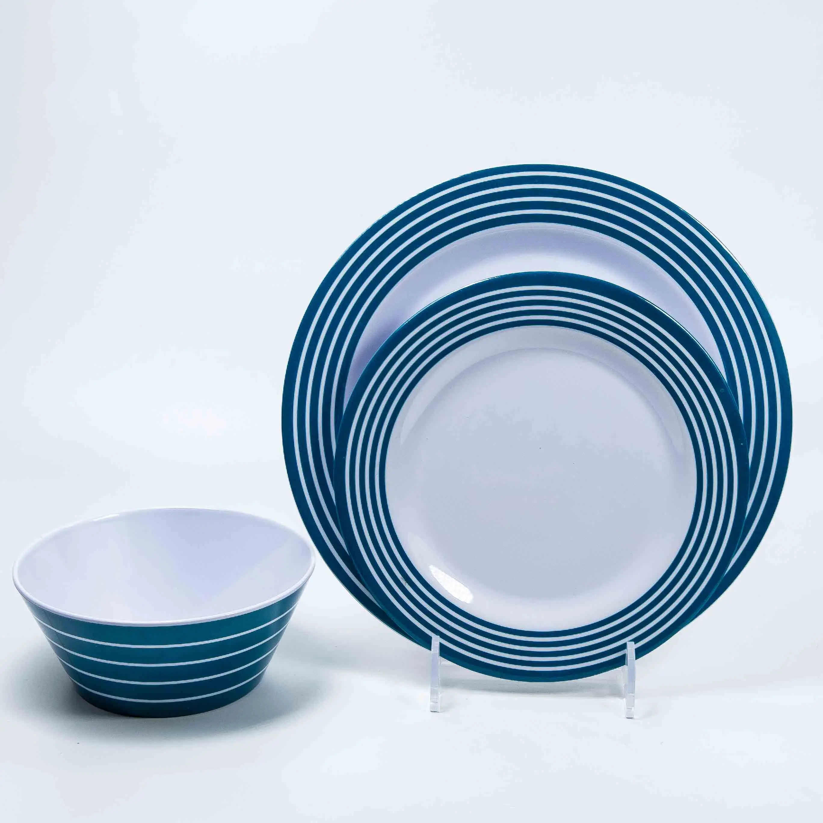 american western style stripe blue plastic tableware melamine