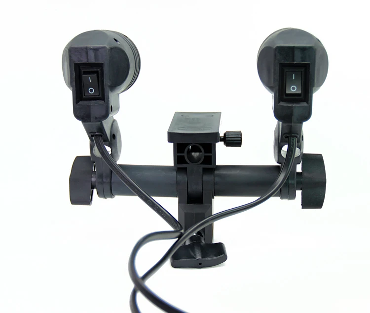 Studio Twin/ Double E27 Ac Swivel Socket Umbrella Bracket Flash Lamp