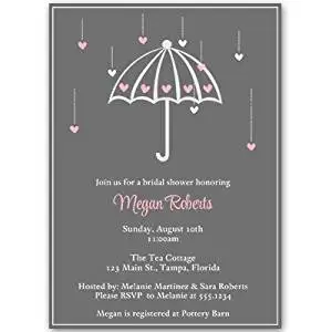 Bridal Shower Invitation Bridal Shower Invitations Shower Invites Personalized little pink umbrella