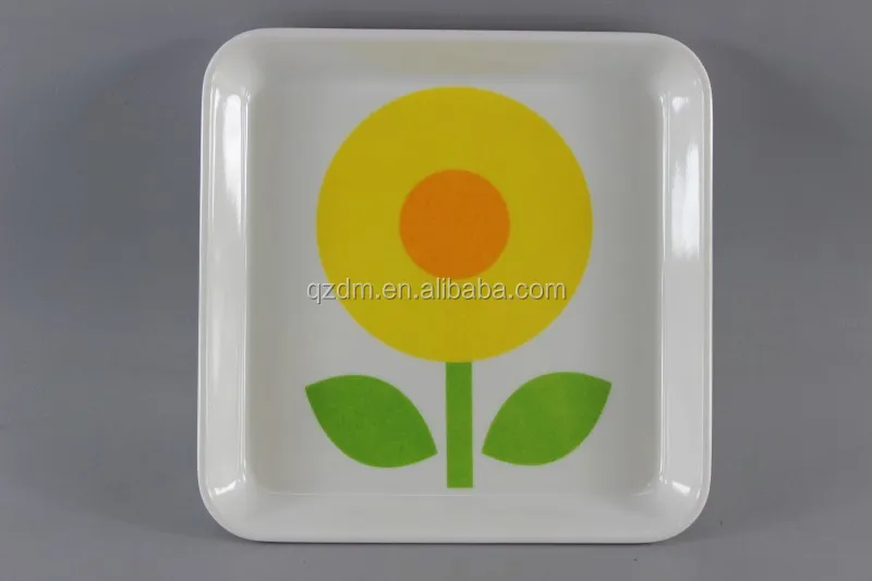 6" Square Melamine small tray ,Melamine Tea tray