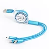 2019 Wholesale 3ft 2.1A Fast Charging Data Extension Retractable USB Cable Six Color for 8pin Type C Micro