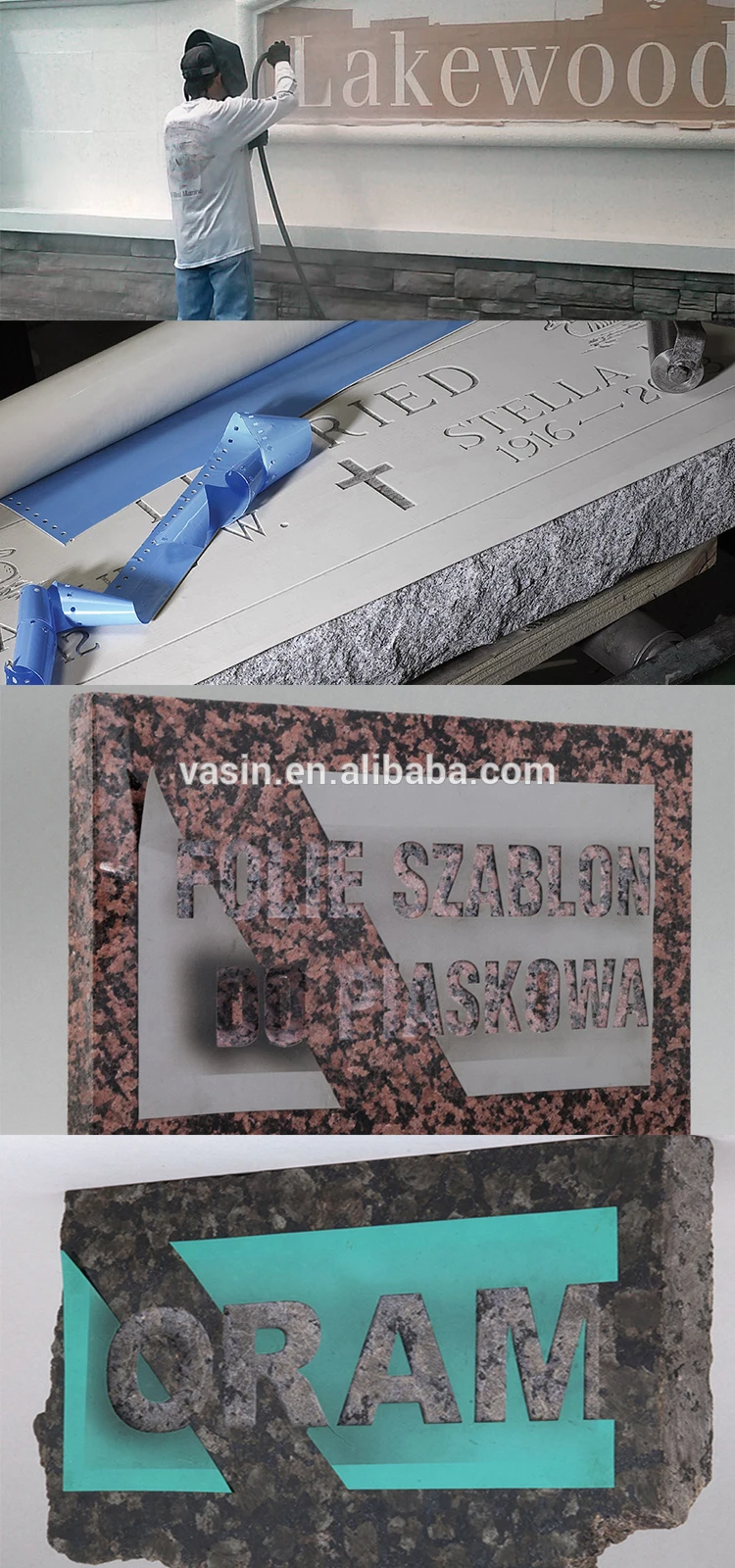 Rubber Adhesive Stone Carving Protective Film Sandblasting Stencil Vinyl Film