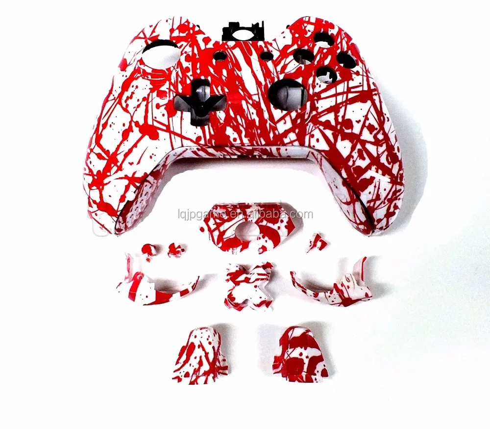 Blood Splatter Shell for Xbox One Replacement Hydro Dipped Blood Splatter Controller Shell Mod Kit Button