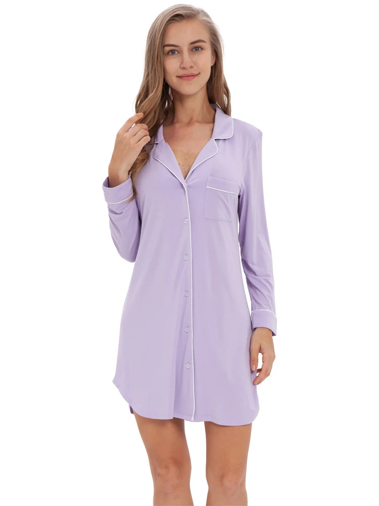Bamboo Sleepwear Pajamas Sleepshirt Ladies Sleep Shirts Women ...