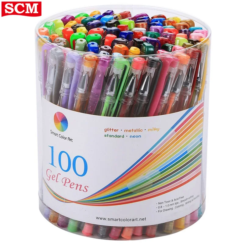 100 Unique Colors Gel Pens For Adult Coloring Books Art Markers Gel Pen