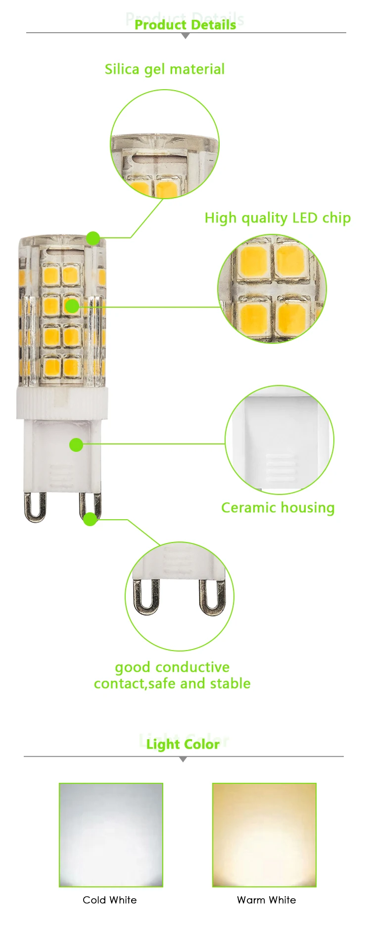 High lumenG9 5W Led Lamp 450lm for home lighting