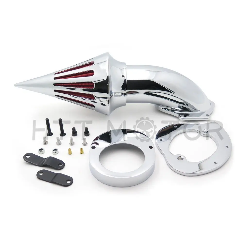 Krator Chrome Billet Aluminum Cone Spike Air Cleaner Kit Intake Filter for 2002-2009 Honda VTX 1800 Cruiser Motorcycle