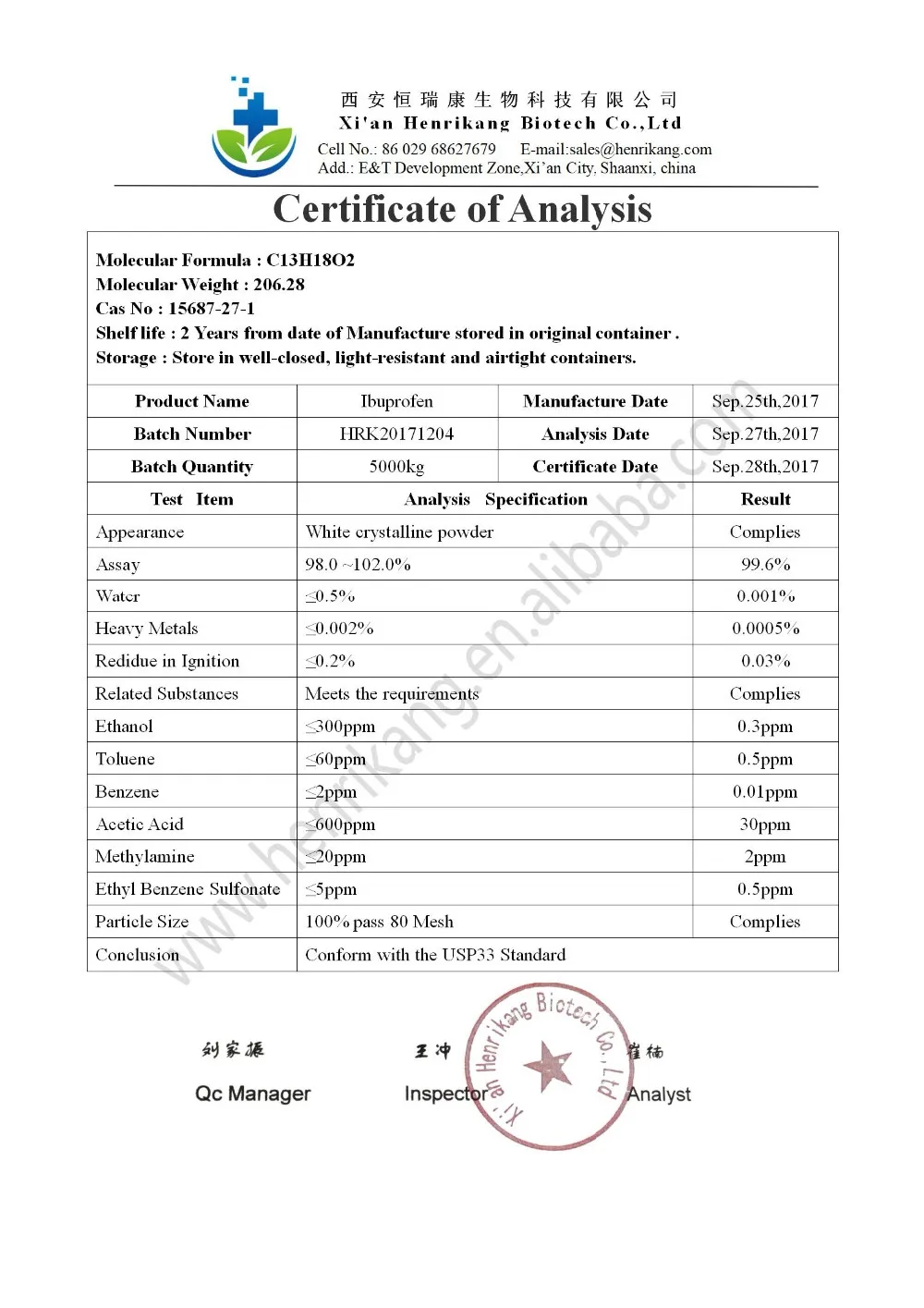 Hrk Top Quality 99% Ibuprofen Cas 15687-27-1 Ibuprofen Api With Best ...