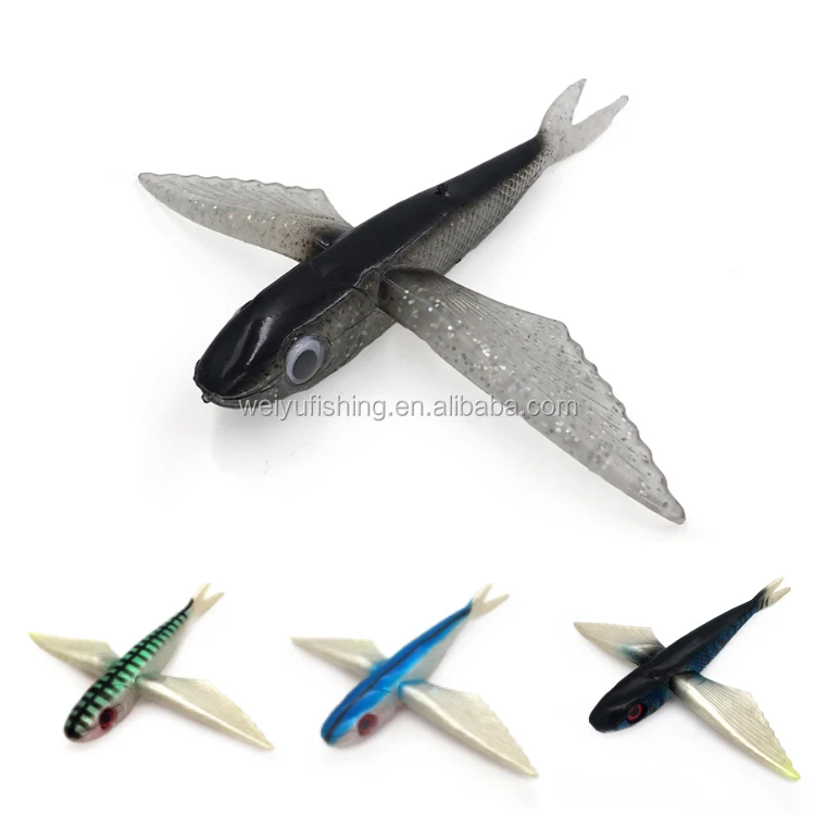 21cm Soft Plastic Flying Fish Teaser Soft Plastic Fishing Lures