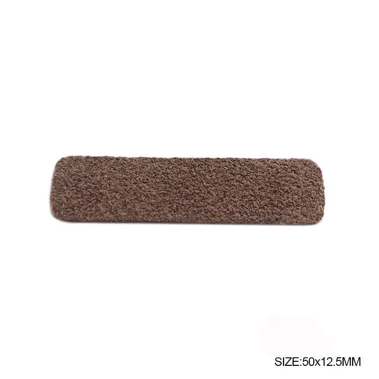 Quan zhou shi shi embossed brand logo custom PU leather look label tag patch for hats