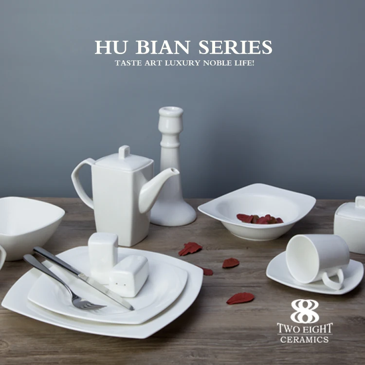 Hotel Ware Plates Crockery Set Tablewar, Restaurant Tableware White Dinner Set Porcelain, Ceramic Dinnerware Set
