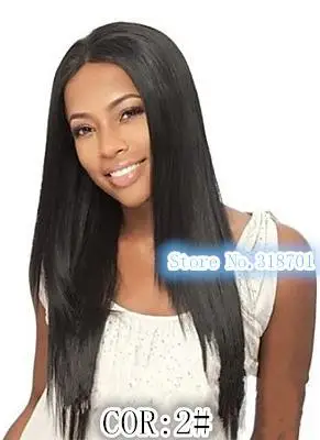 Long Black Straight Costume Wigs Skin Top Wigs free shipping