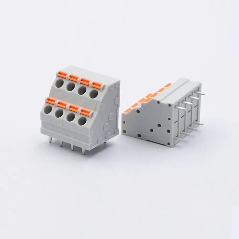 Spring Connector Double Deck 5mm Pushbutton Screwless Terminal Block