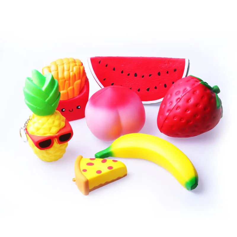 Oempromo 7-piece fruit slowly rising squeeze slowly rising toy