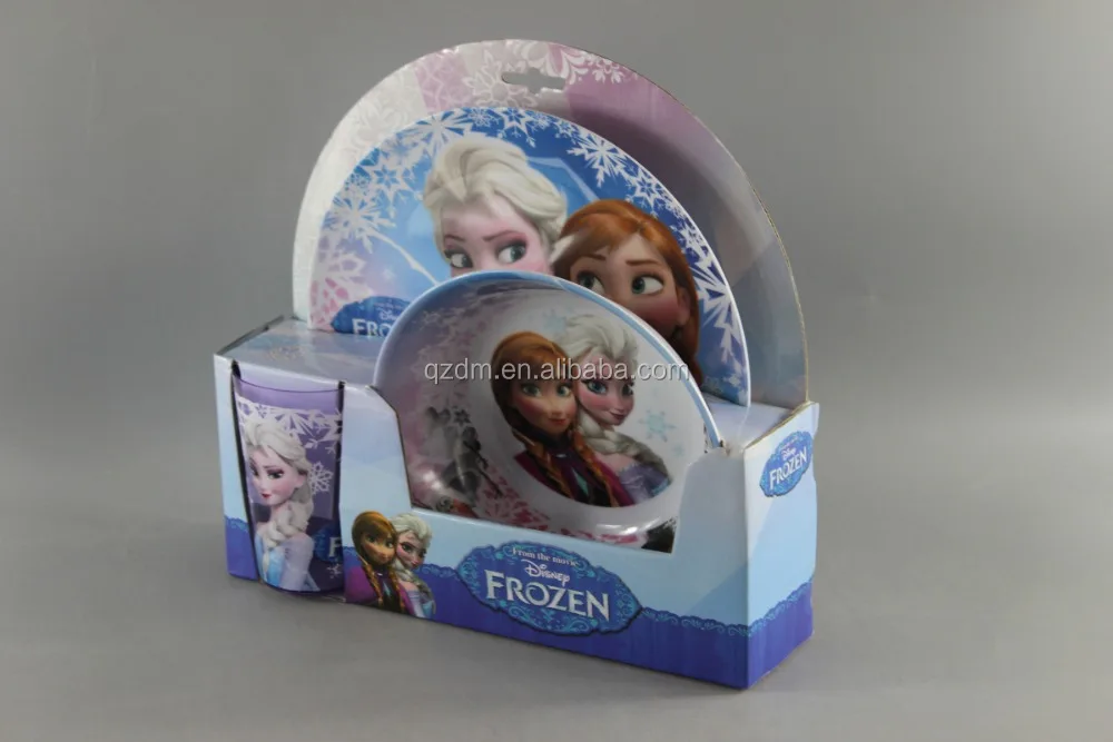 Gift Box Package Kids Melamine Plastic Dinner Set Of 3pc