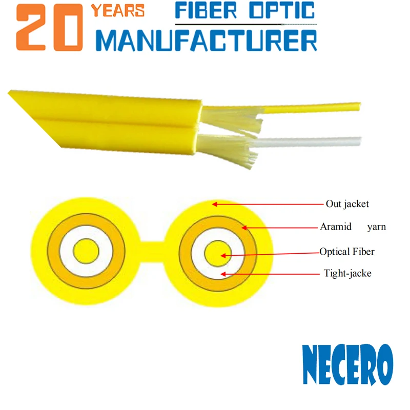 Shenzhen Factory Directly Indoor Fiber Optic Cable GJFJBV Tight Buffer PVC 2 Core Figure 8 Single Mode Fiber Optic Cable - ANKUX.COM