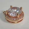 Small Rose Gold Plated Cubic Zirconia Crystal Layer Setting Connector,Findings,Link,Brides,Wedding Jewelry