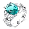 New Fashion Women Rings Dark Green Crystal Zircon Wedding Rings Elegant Ladies Jewelry Gifts feminino US Size 6-10