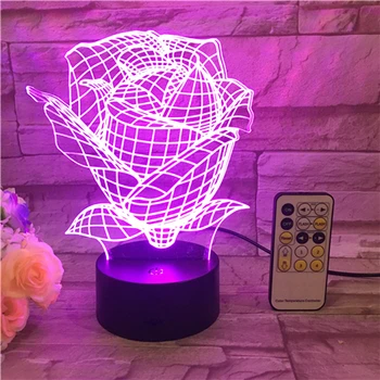Beautiful Flower Design Acrylic 3d Led Desk Lamp 3d Led Night Lamp