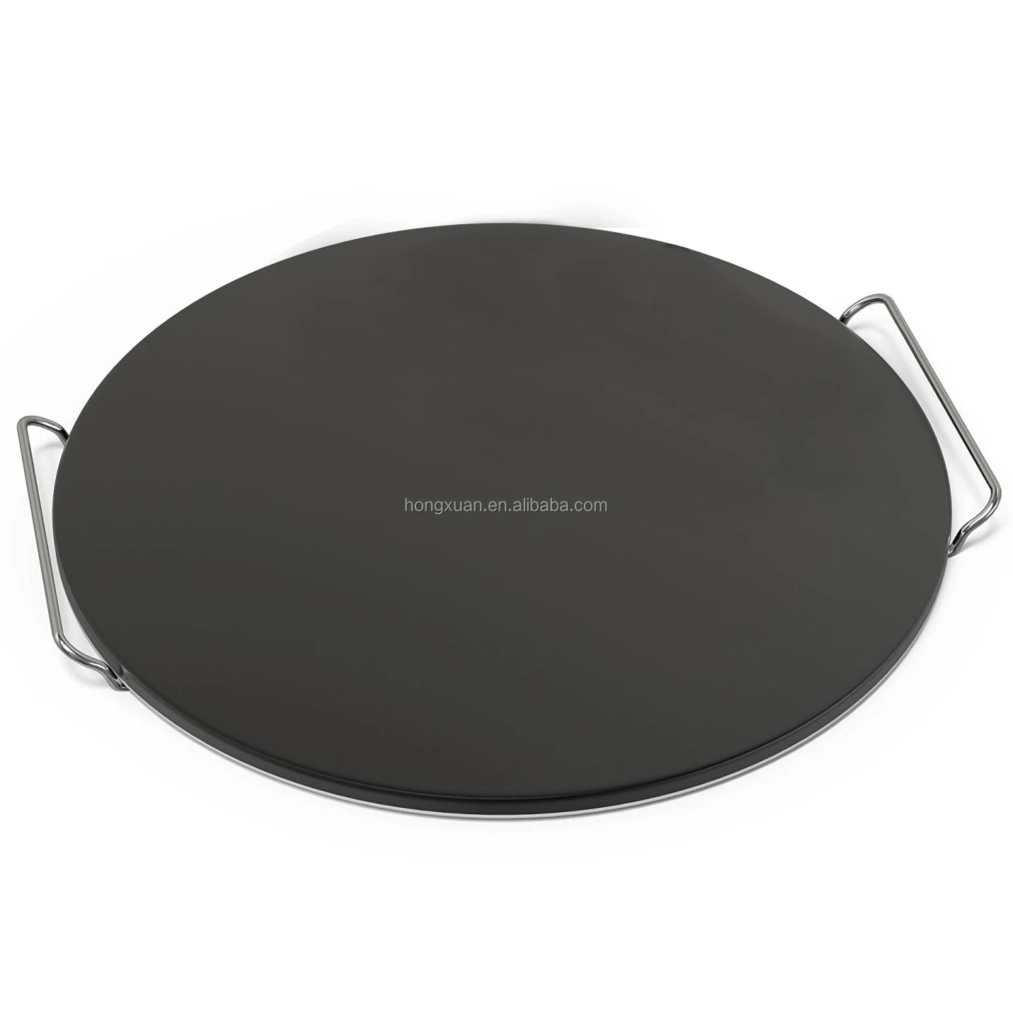 Glazed Black Ceramic Round Oven Grill Heat Retaining Thick Pizza Stone
