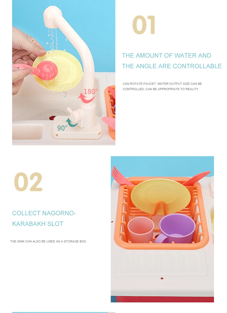 Amazon Best Sellers Educational Battery Operated Cute Kitchen Sink Toy,Wash Up Sink Pretend Play