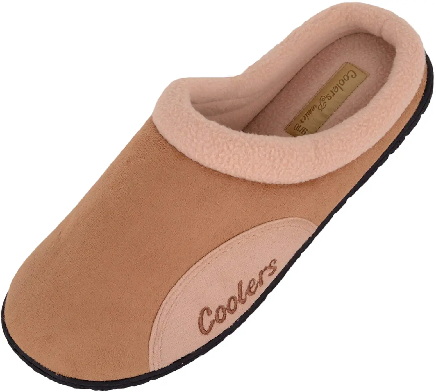 ABSOLUTE FOOTWEAR Mens Soft Fleece Mules//Slippers//Indoor Shoes with Warm Faux Fur Inners