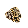 IP Gold Plating Stainless Steel Punk Gothic Latest Skull Casting Men Rings