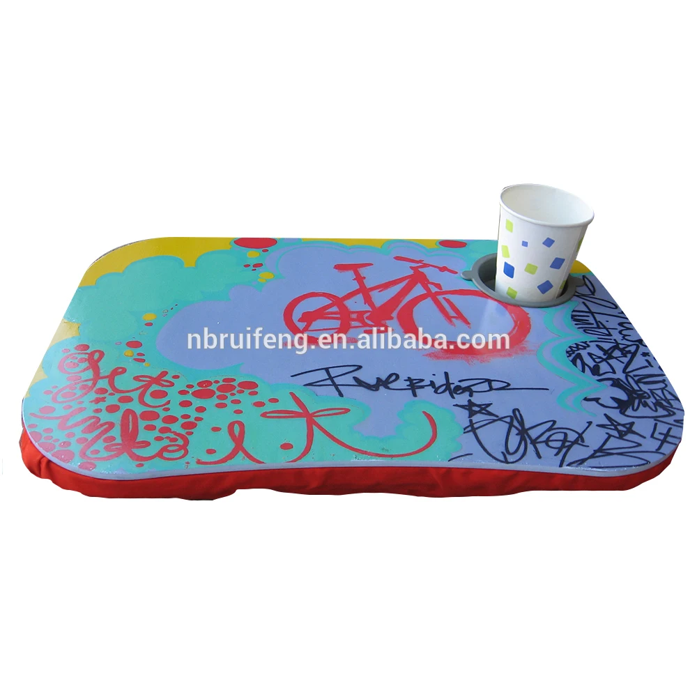 Portable Builtin Cup Holder Lap Tray With Cushion Laptop Desk Buy