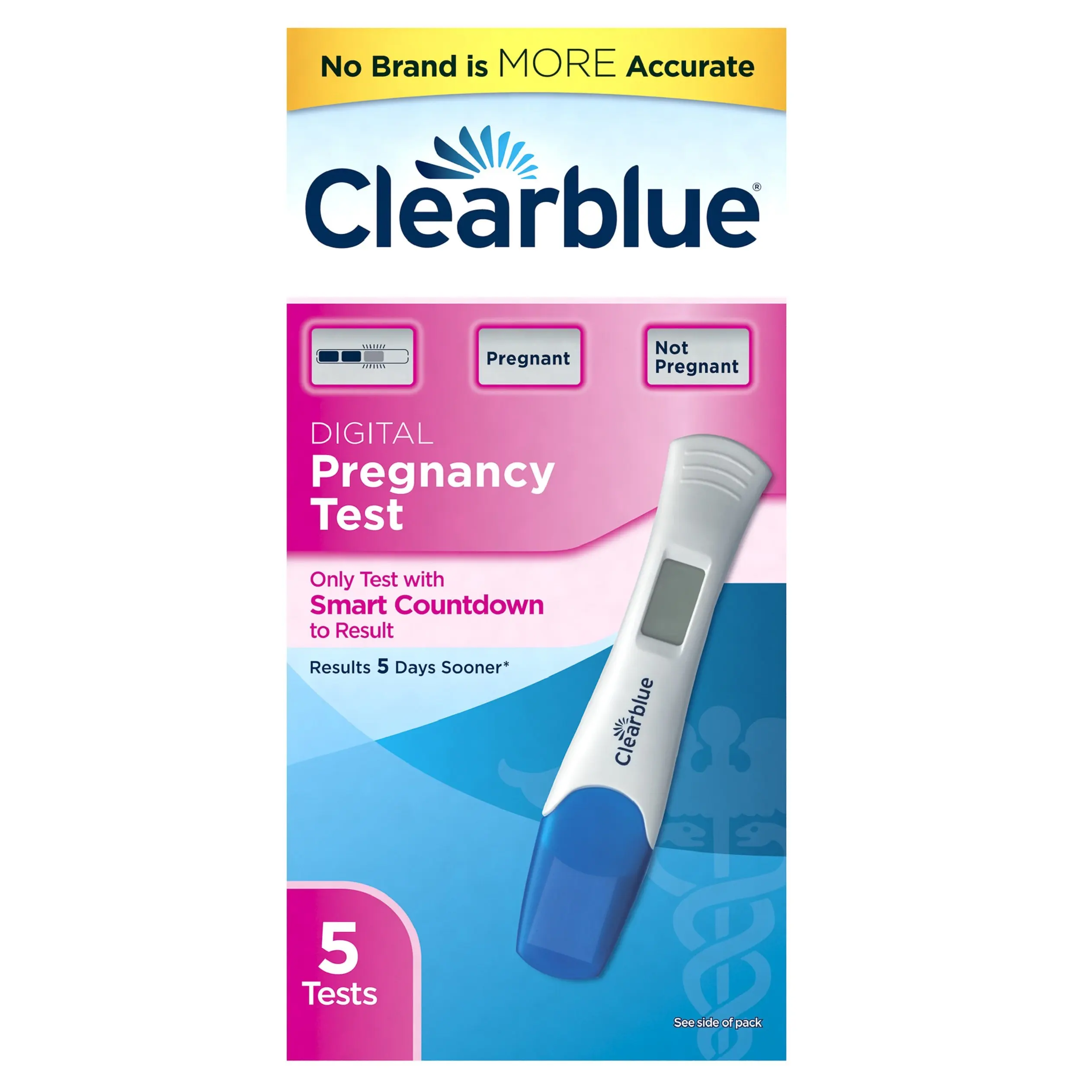 Buy Clearblue Digital Pregnancy Test With Smart Countdown 5 Pregnancy 0353