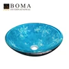 Coloured Painted Countertop Bathroom Wash Hand Glass Sanitary Ware Basin