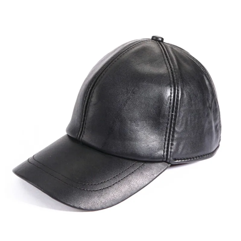 plain leather baseball cap