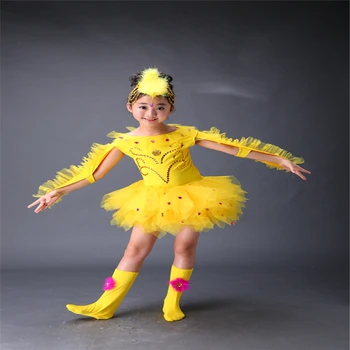 Pgcc 5047 Children Animal Dance Costume Spring Summer Girls Yellow ...