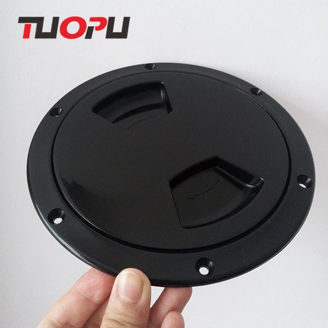 Marine Yacht Deck Hatch Lid,Plastic Deck Hatch Keyhole Plate,4'' Screw Fixed Deck Hatch Lid