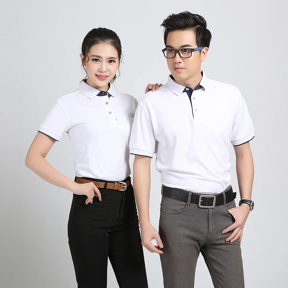 Couple White Blank Polo Shirt 65% Cotton 35% Polyester - Buy Couple ...