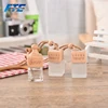 Square Shape Wooden Cap With Rope Glass Refill Car Perfume Bottle Hanging