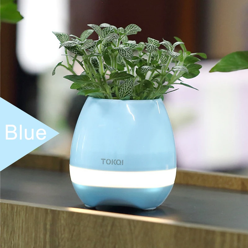 Real plant playing music bluetooth speaker waterproof wireless speaker LED flash singing plant