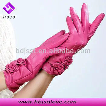 pink driving gloves