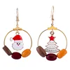 2019 Personalized Alloy Christmas Tree Men Gift Wooden Beads Earrings