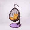 Soft touch Cozy hanging swivel egg shaped chair with stand