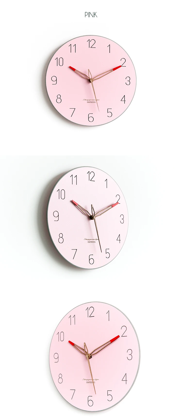 Emitdoog 12" Round Digital Wall Clock Machine Quartz Clock Movements