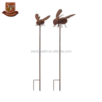 Handcrafted Metal Bee Garden Stakes Make For Creative Home And Handcrafted Metal Bee Garden Stakes