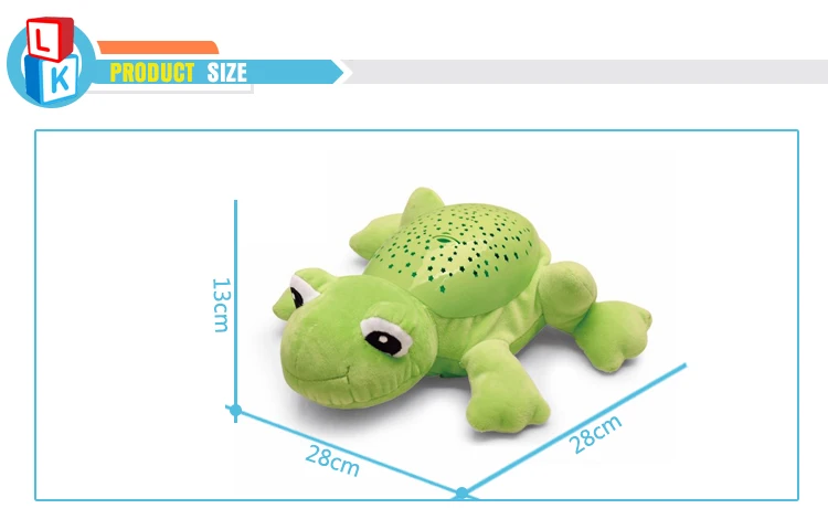 Baby Sleep LED Lighting Stuffed Frog Animal Night Lamp Plush Projector Gift 
